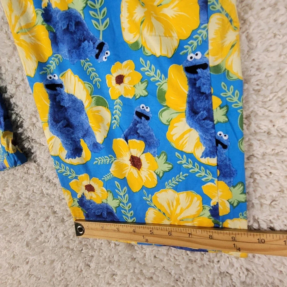 Sesame Street Sleep Pants Men‎ 2XL Blue Cookie Monster NWT Floral Pajama Bottoms